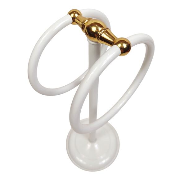 Vintage Metal Countertop Towel Holder Free-Standing 12" Cottagecore Retro Decor - Picture 5 of 8